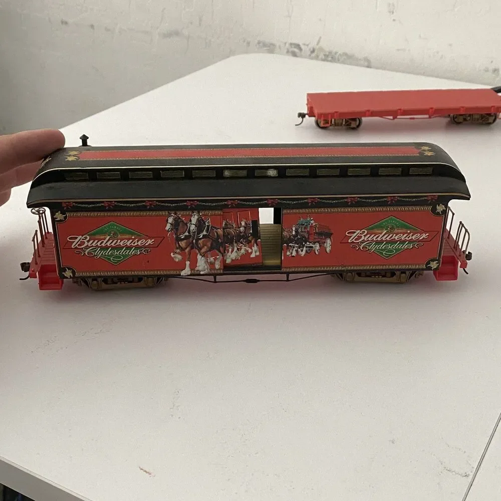 Hawthorne Village Budweiser Train Locomotive & Tender & Cars Holiday